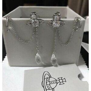 Vivienne Westwood HENRIETTE Drop Earrings Silver Accessory with drawstring